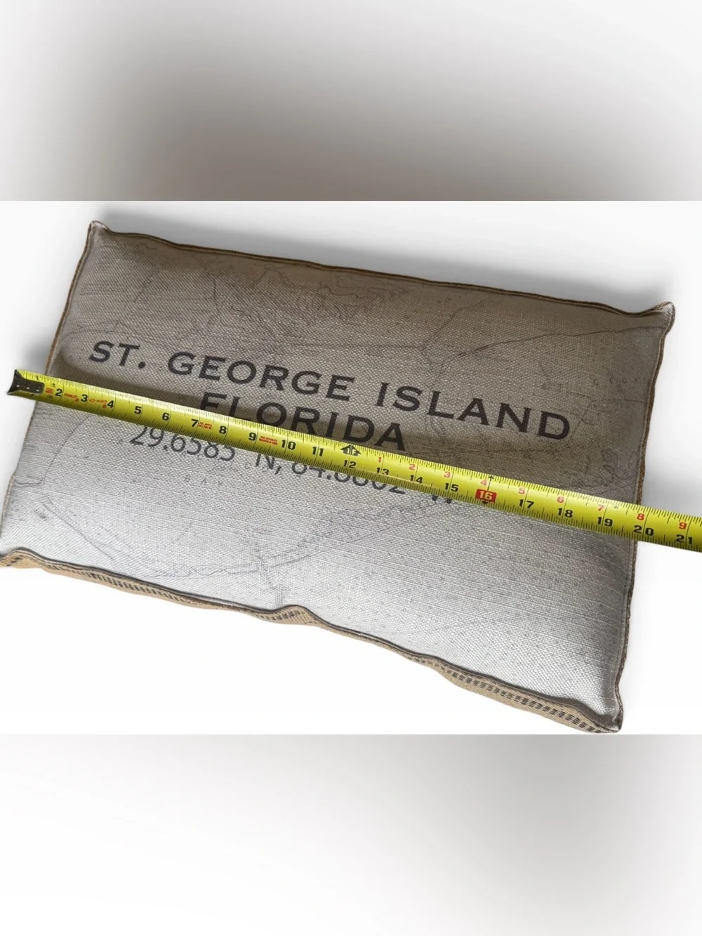 Splashworks St George Island Florida Coastal Map Lumbar Pillow Beach House Decor